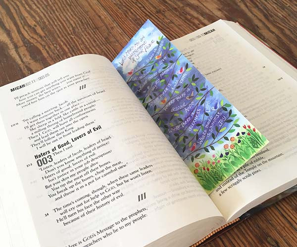 'An Instrument of Your Peace' bookmark by Hannah Dunnett