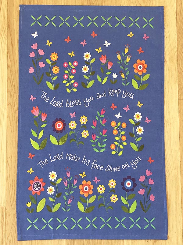 'Bless You and Keep You' Tea Towel by Hannah Dunnett
