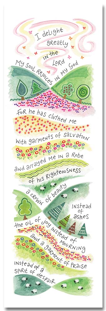 'Garment of Praise' bookmark by Hannah Dunnett