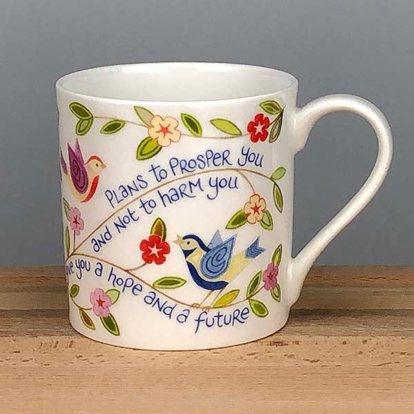 'Hope and a Future' bone china mug by Hannah Dunnett