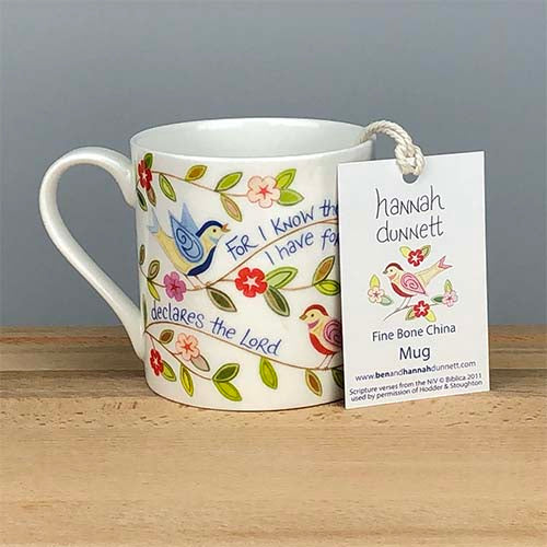 'Hope and a Future' bone china mug by Hannah Dunnett