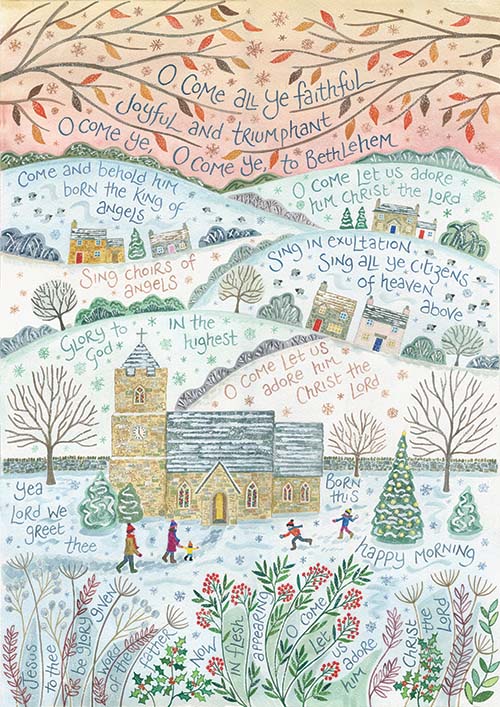 'O Come All Ye Faithful' by Hannah Dunnett - Greeting Card