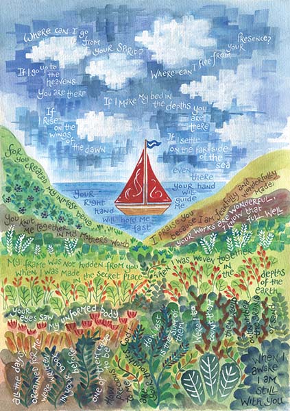 'Psalm 139' (Boat scene) by Hannah Dunnett  Greeting Card