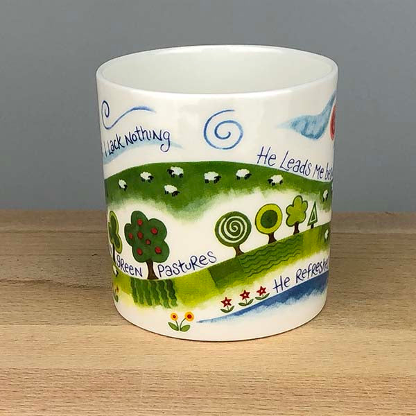 'The Lord is my Shepherd' bone china mug by Hannah Dunnett