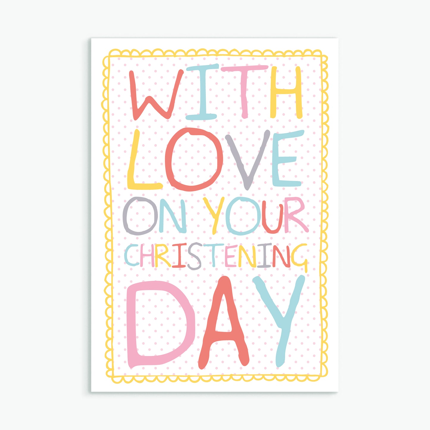 Rainbow Doodle 'Christening' Card