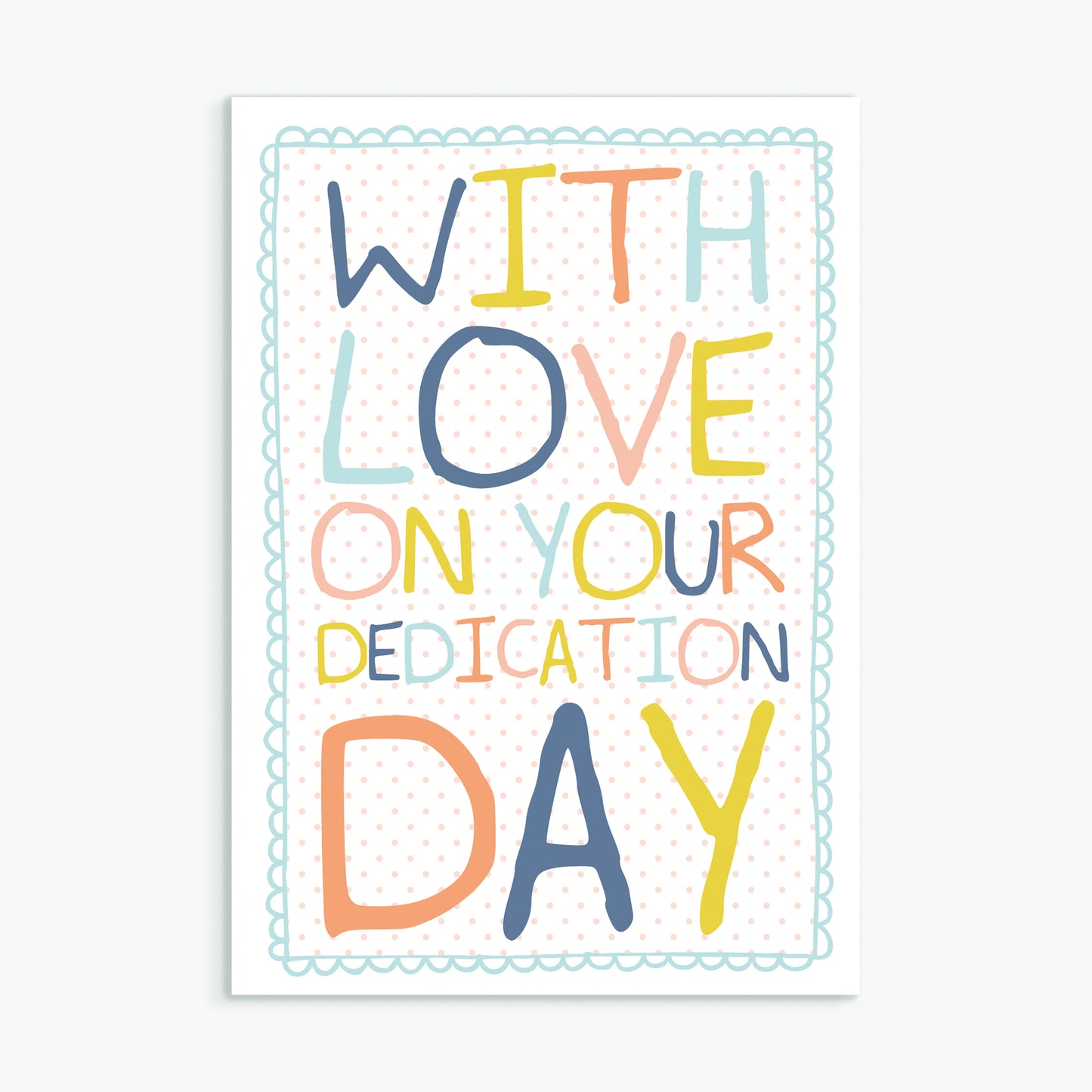 Rainbow Doodle 'Dedication' Card