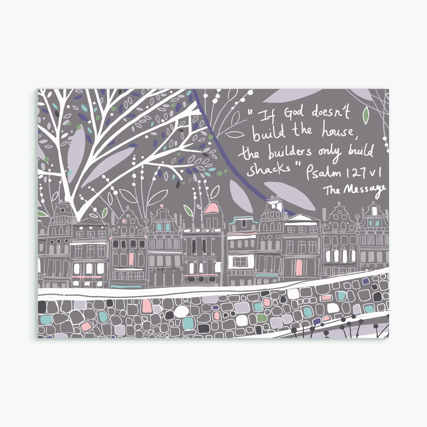 'The Builder's Story'  greeting card by Emily Kelly