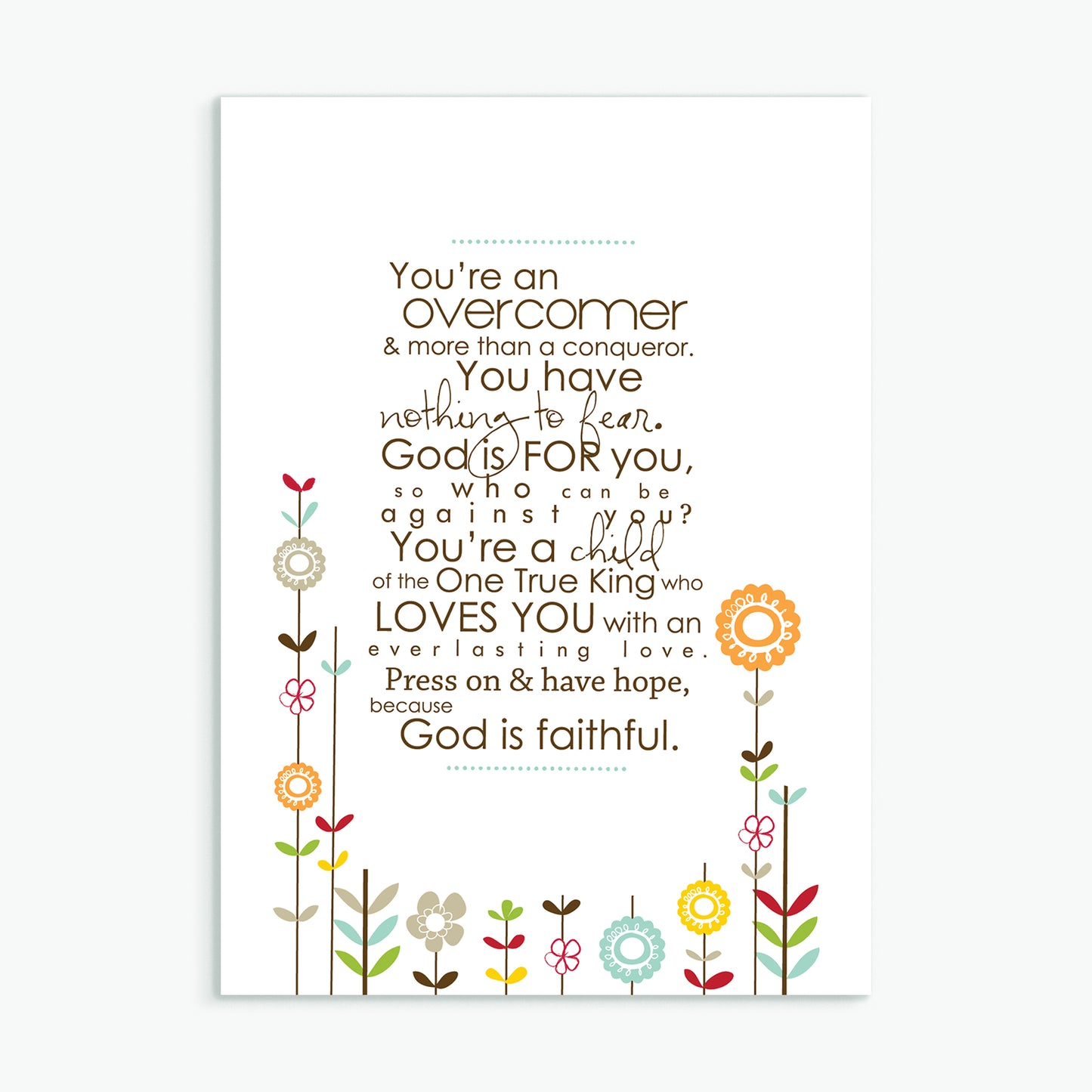 'Overcomer' (flowers) by Emily Burger Greeting Card
