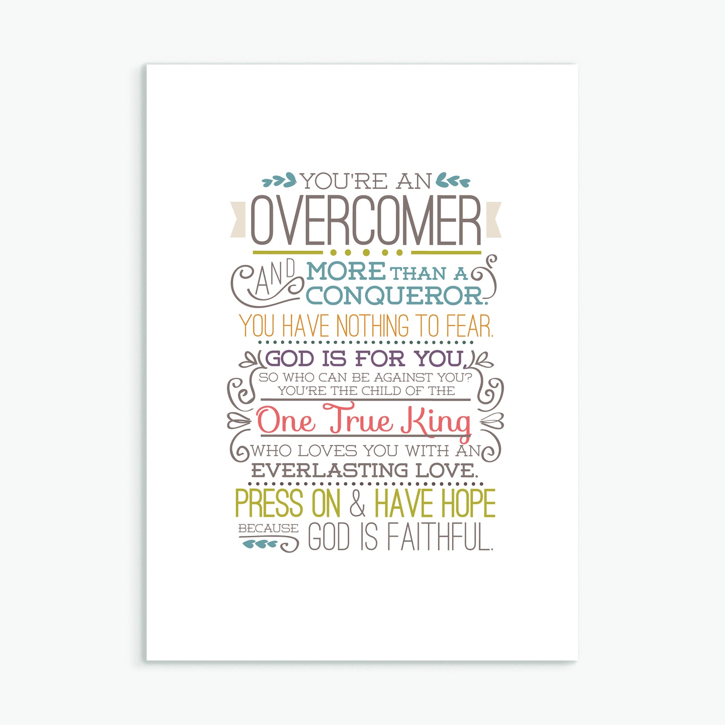 'Overcomer' by Emily Burger Greeting Card
