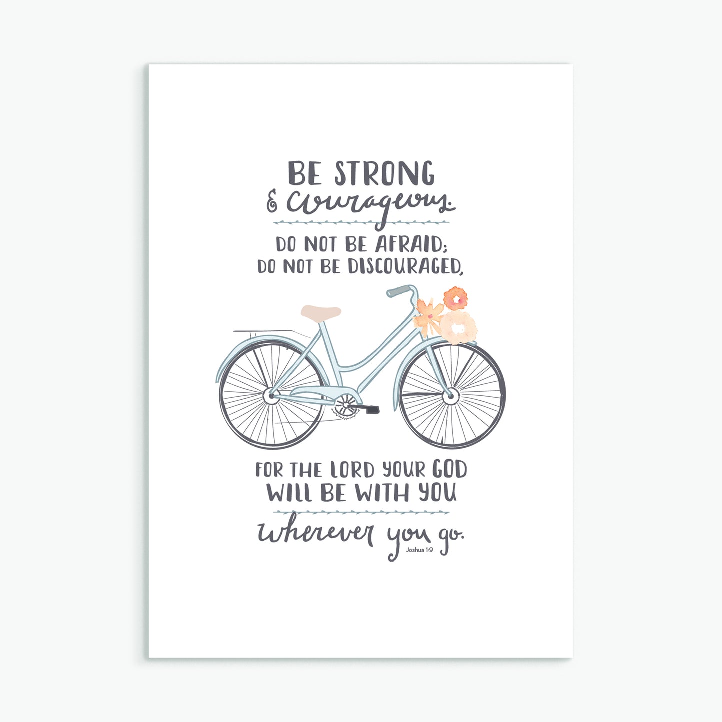 'Be Strong' (Bicycle) by Emily Burger - Greeting Card