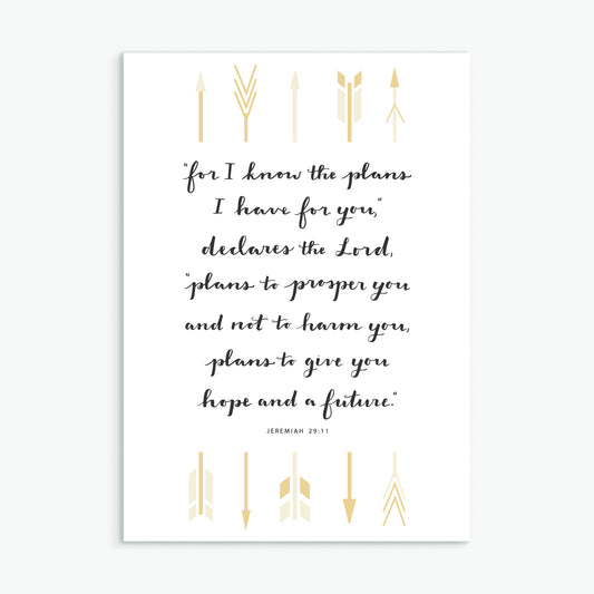 'For I know the plans I have for you' (arrows) - Greeting Card