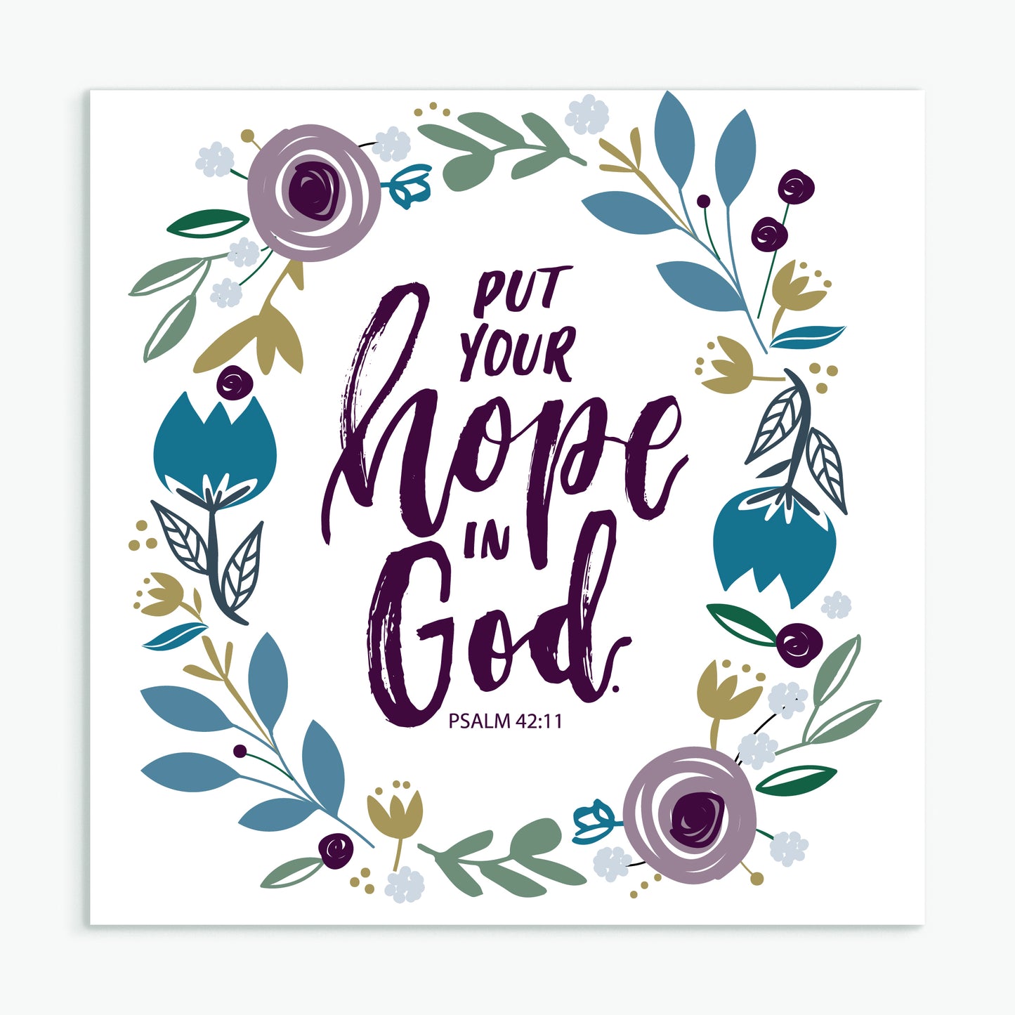 'Put Your Hope in God (leaves)' - Greeting Card