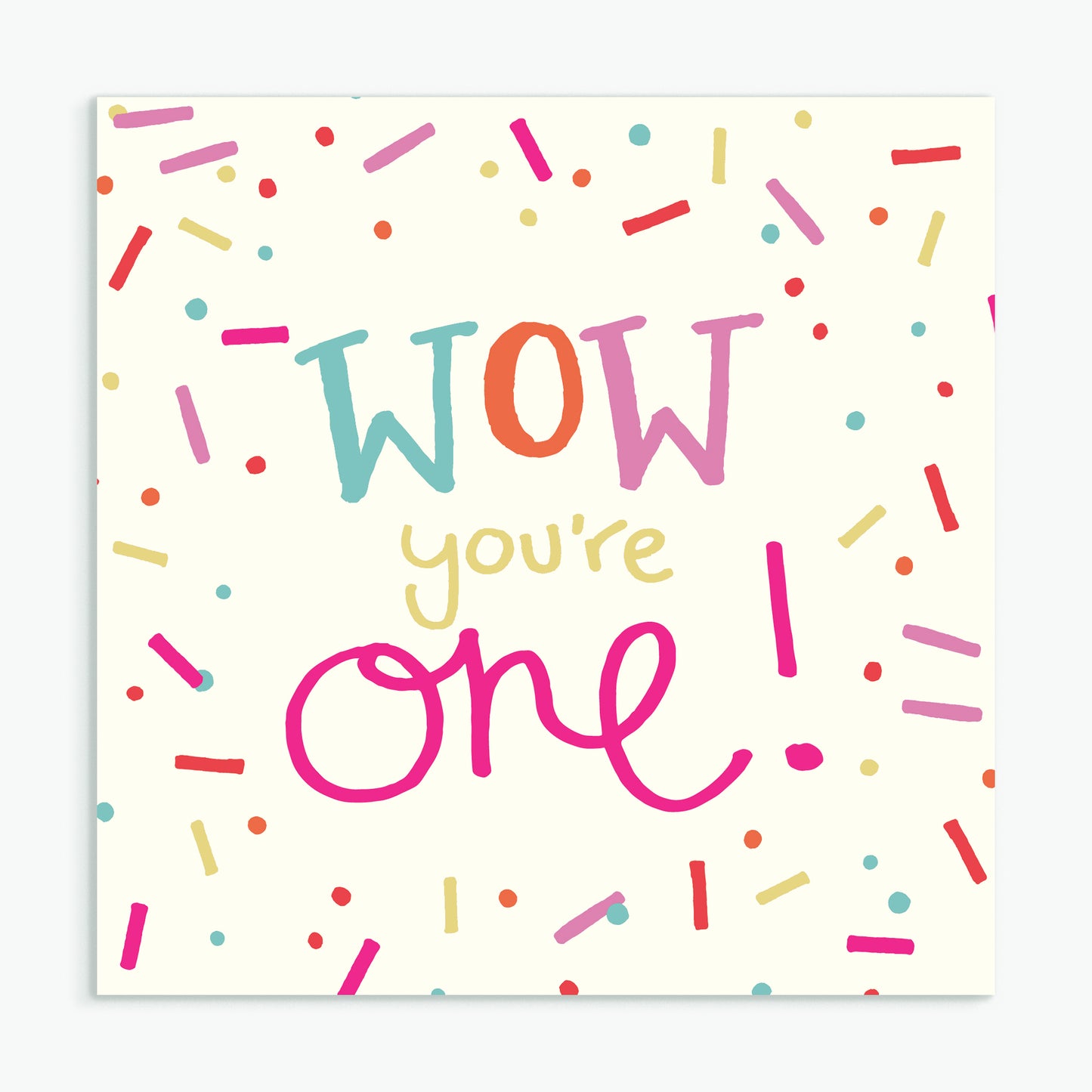 'Wow You're One' Greeting Card & Envelope - Pink