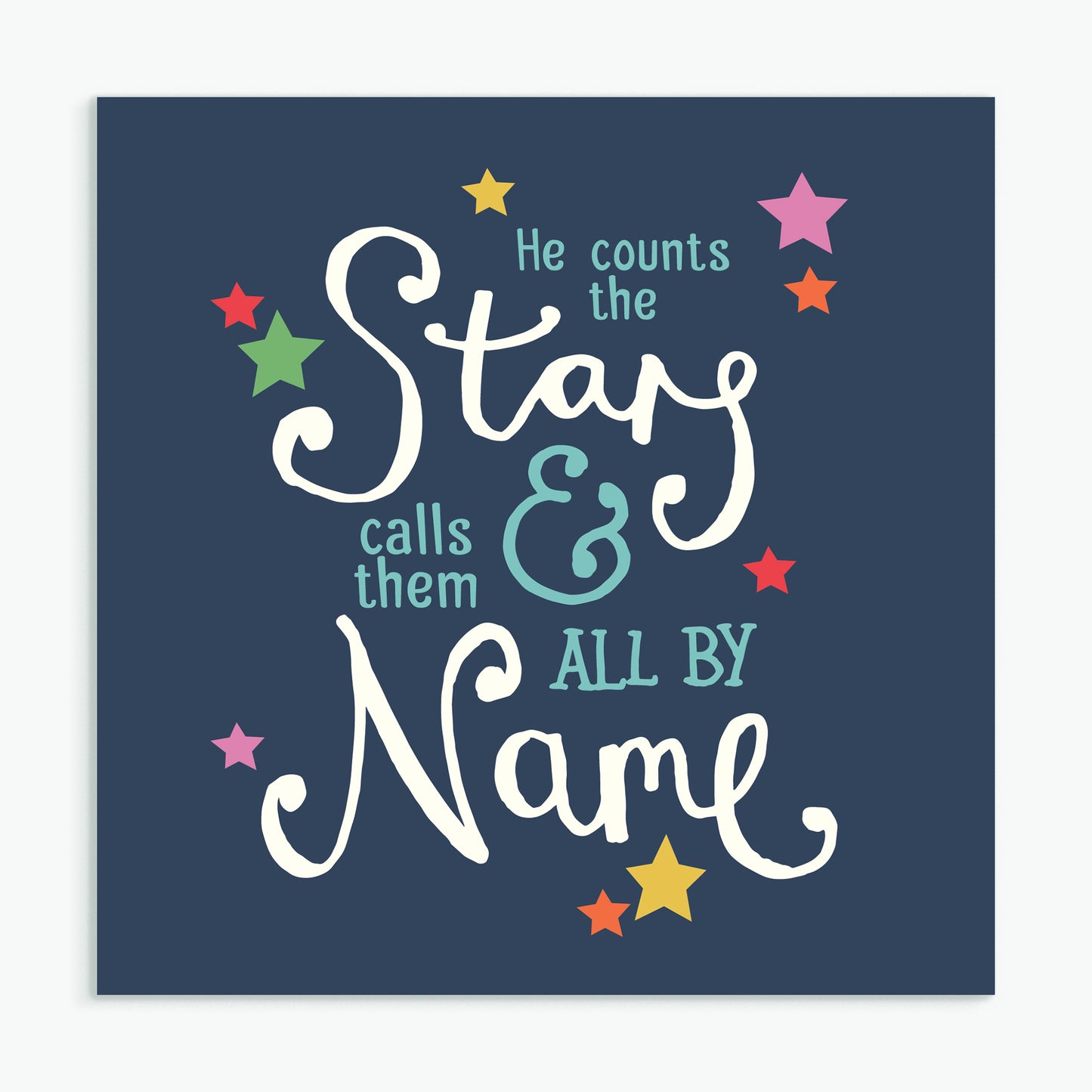 'He Counts The Stars' New Baby Card & Envelope