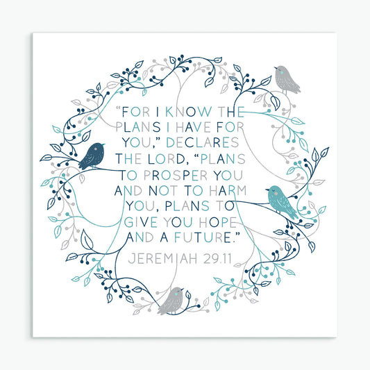 'For I know the plans' square greeting card
