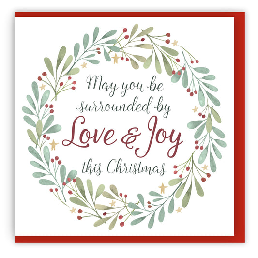 Love and Joy Christmas Cards - 10 Pack - Bio Cello Packaging
