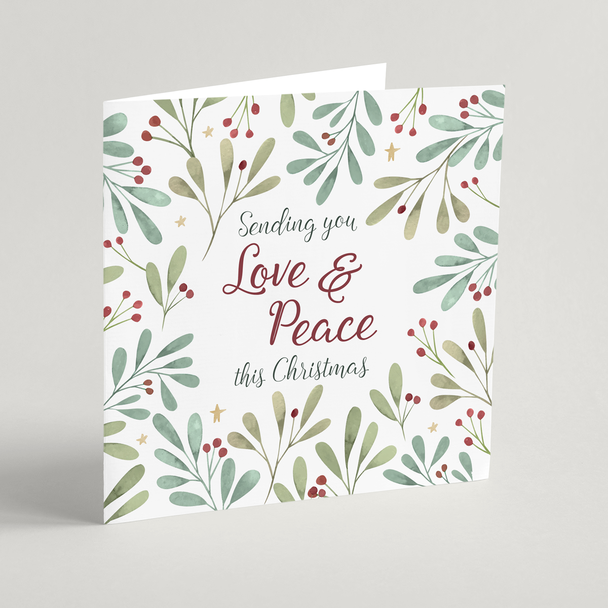 Love and Peace Christmas Cards - 10 Pack - Bio Cello Packaging