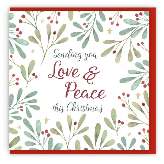 Love and Peace Christmas Cards - 10 Pack - Bio Cello Packaging