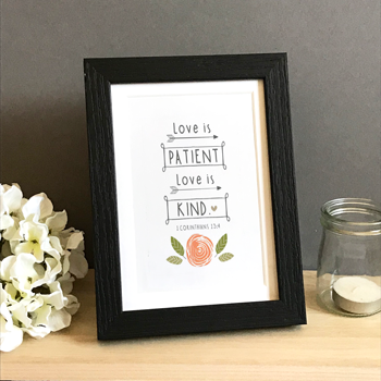 'Love is Patient' by Emily Burger - Framed Print