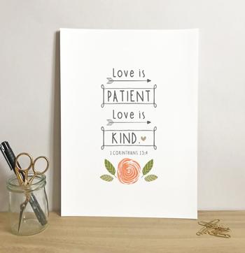 'Love is Patient' by Emily Burger - Print