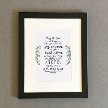 'May The God Of Hope' by Emily Burger - Framed Print