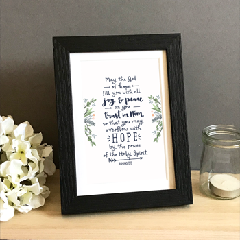 'May The God Of Hope' by Emily Burger - Framed Print
