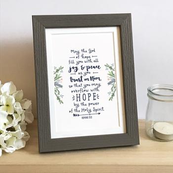 'May The God Of Hope' by Emily Burger - Framed Print