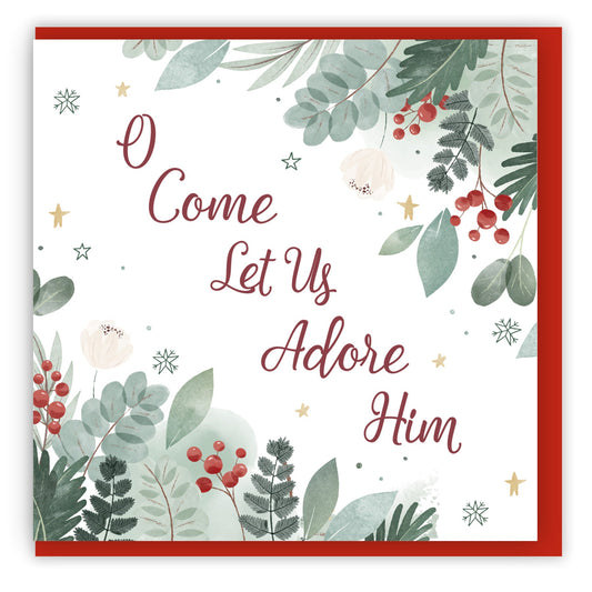 O Come Let Us Adore Him Christmas Cards - 10 Pack - Bio Cello Packaging