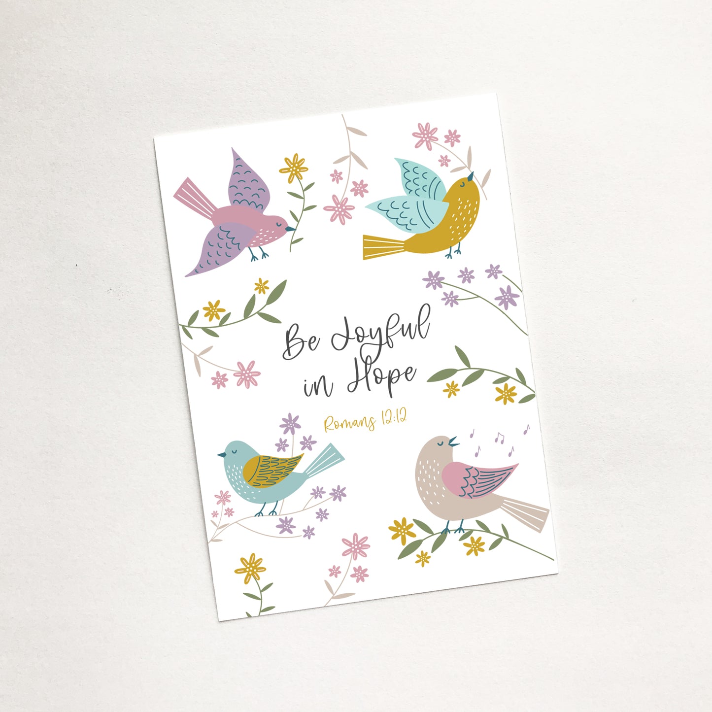 'Be Joyful In Hope' (Birds of Joy) - Christian Mini Card