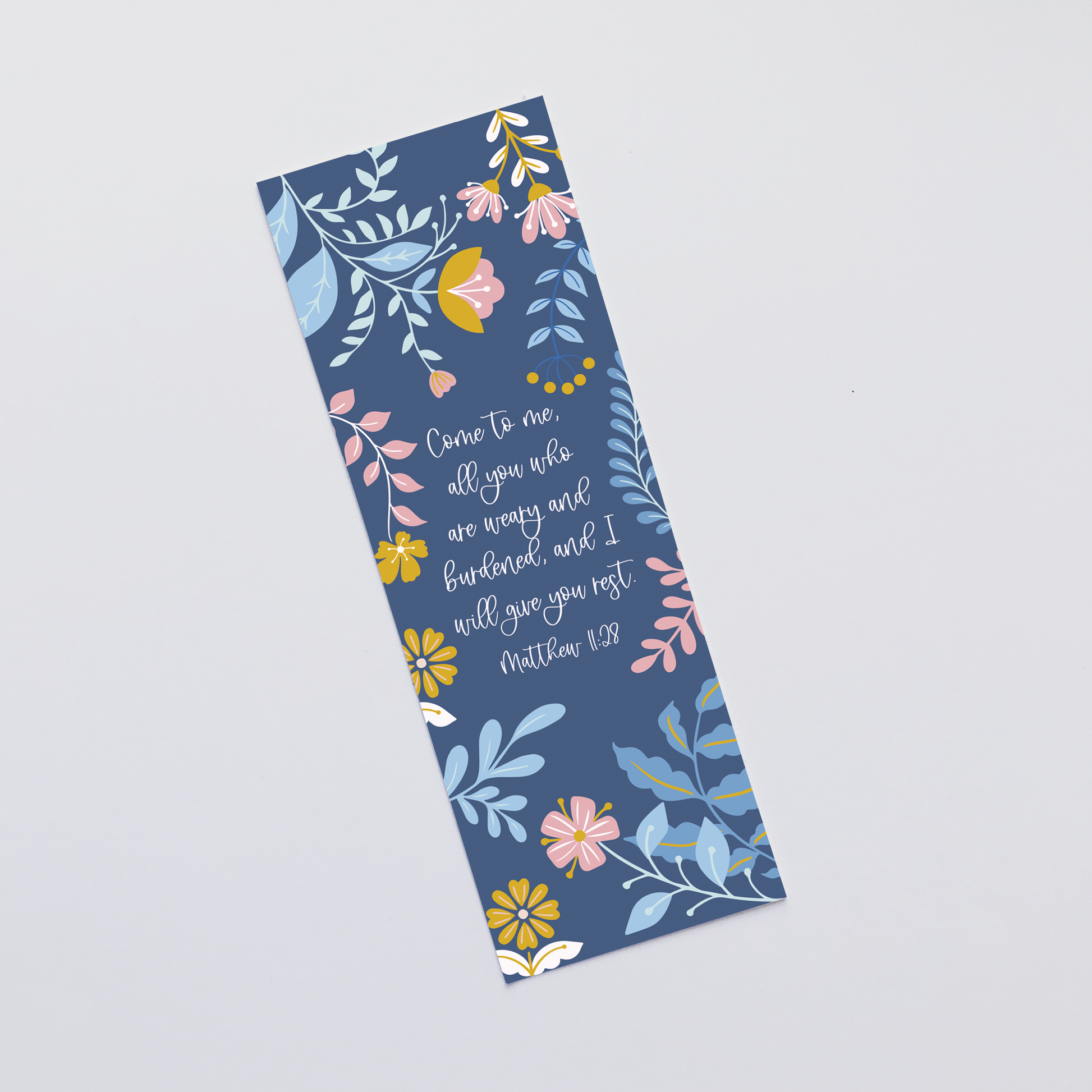 Christian Bookmark Gift - Come to Me Matthew 11:28 - The Wee Sparrow