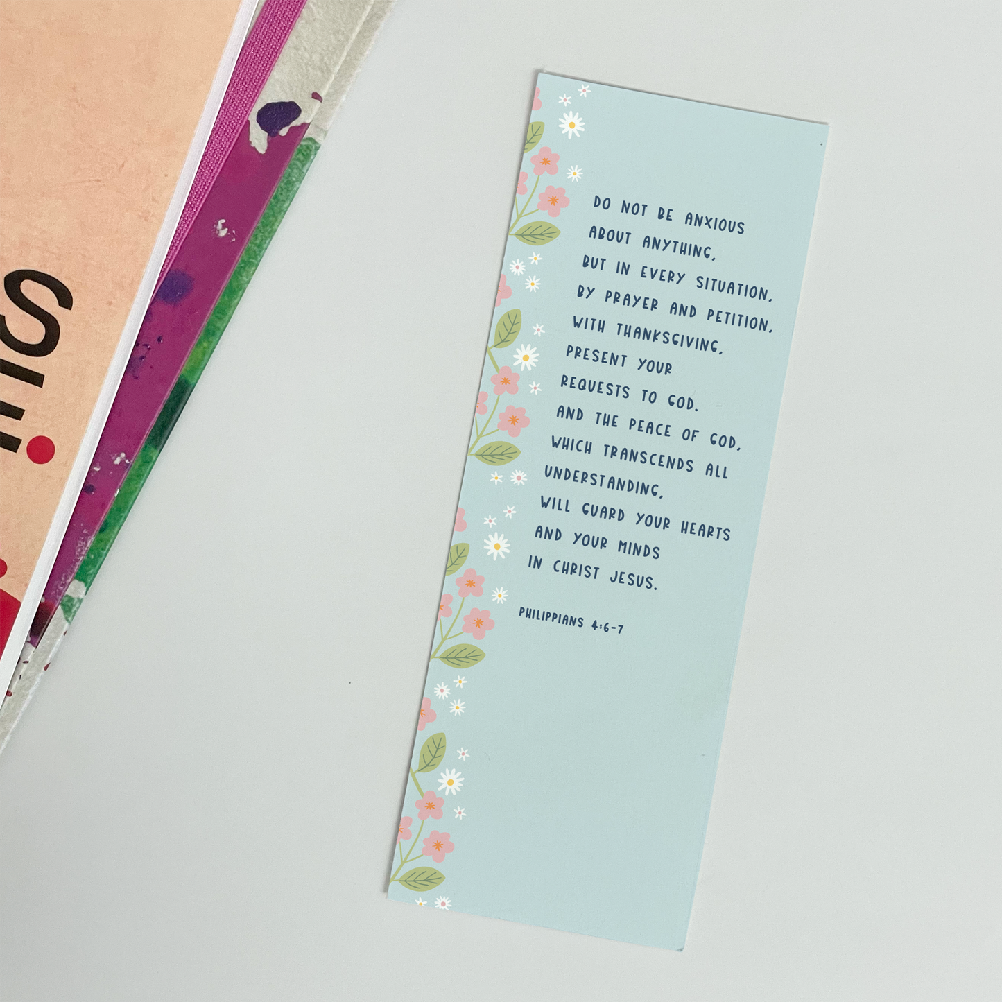 CHRISTIAN BOOKMARK GIFT - PHILIPPIANS 4:6-7 - THE WEE SPARROW