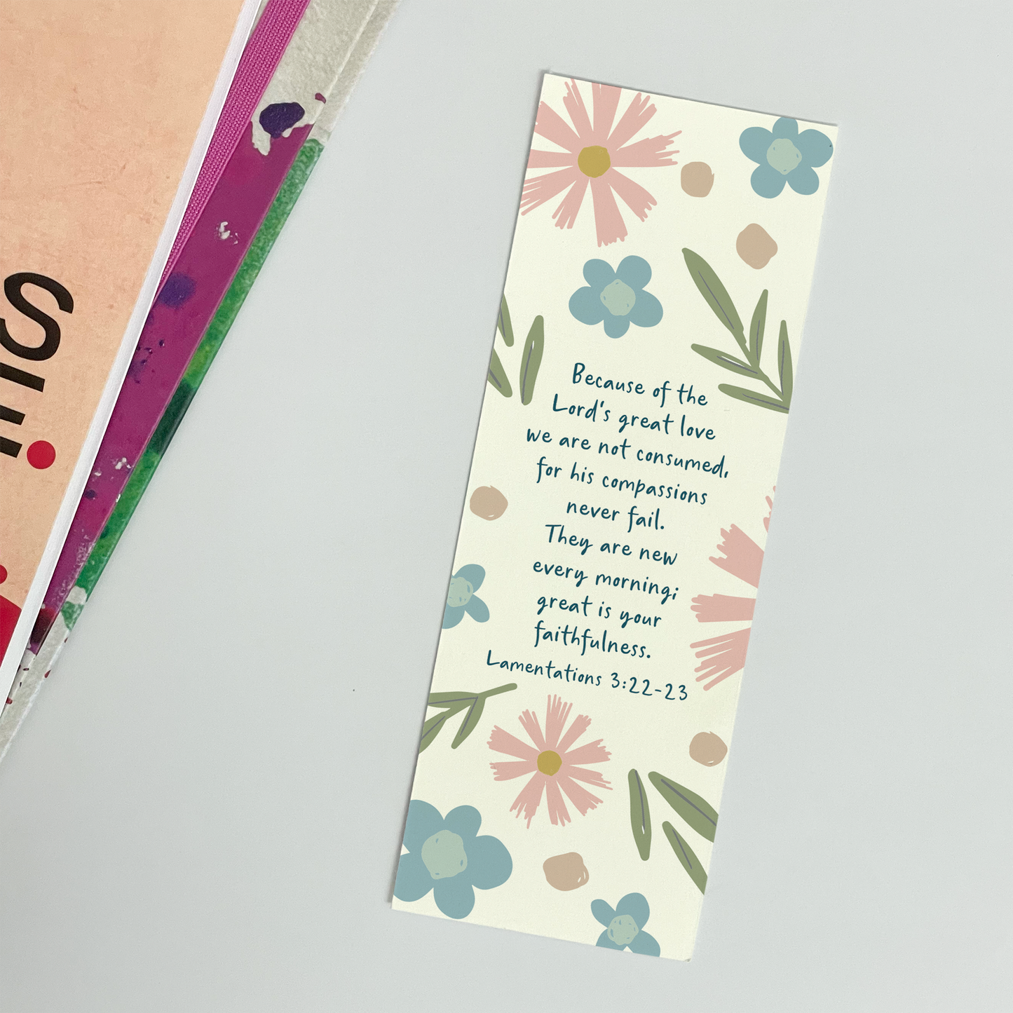 CHRISTIAN BOOKMARK GIFT - GREAT IS YOUR FAITHFULNESS LAMENTATIONS 3:22-23 - THE WEE SPARROW