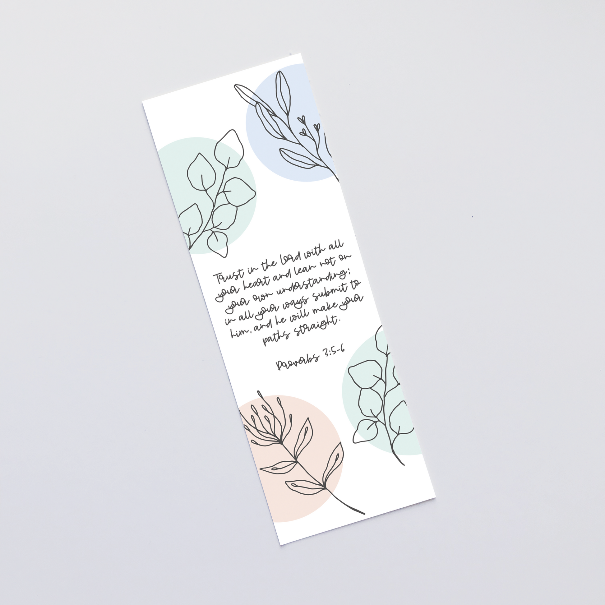 Christian Bookmark Gift - Trust in the Lord Proverbs 3:5-6 - The Wee Sparrow