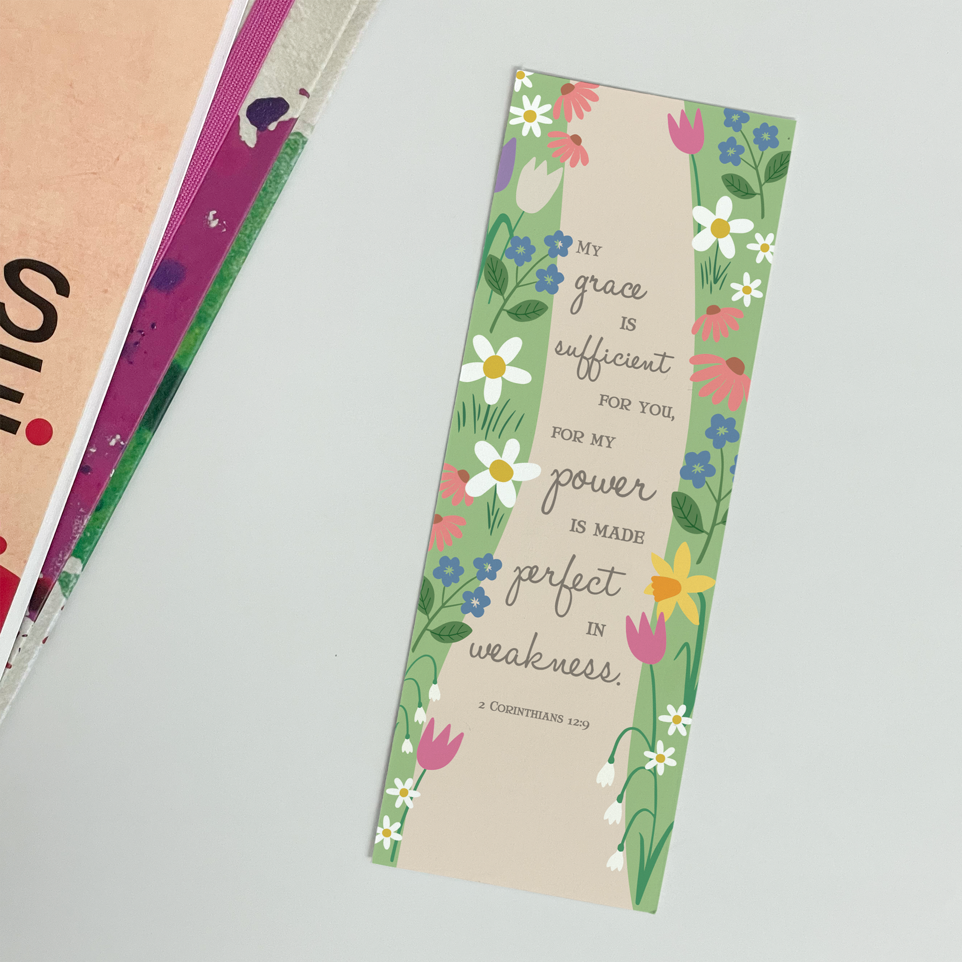 CHRISTIAN BOOKMARK GIFT - 2 CORINTHIANS 12:9 - THE WEE SPARROW