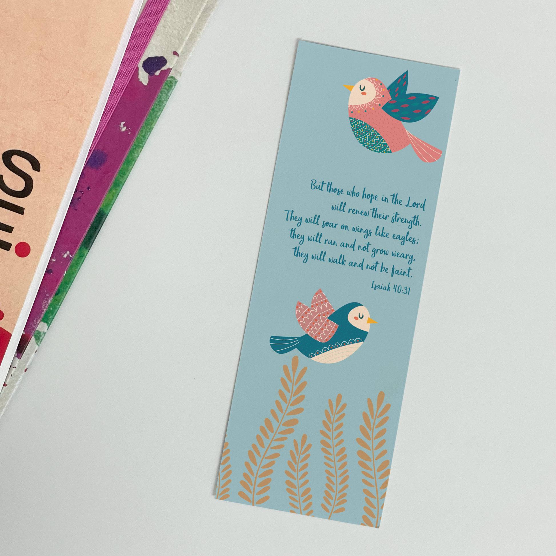 CHRISTIAN BOOKMARK GIFT - ISAIAH 40:31 - THE WEE SPARROW