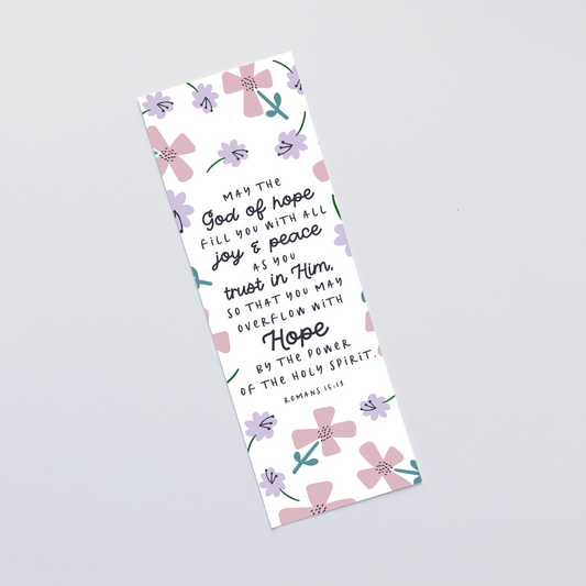 Christian Bookmark Gift - May the God of Hope Romans 15:13 - The Wee Sparrow