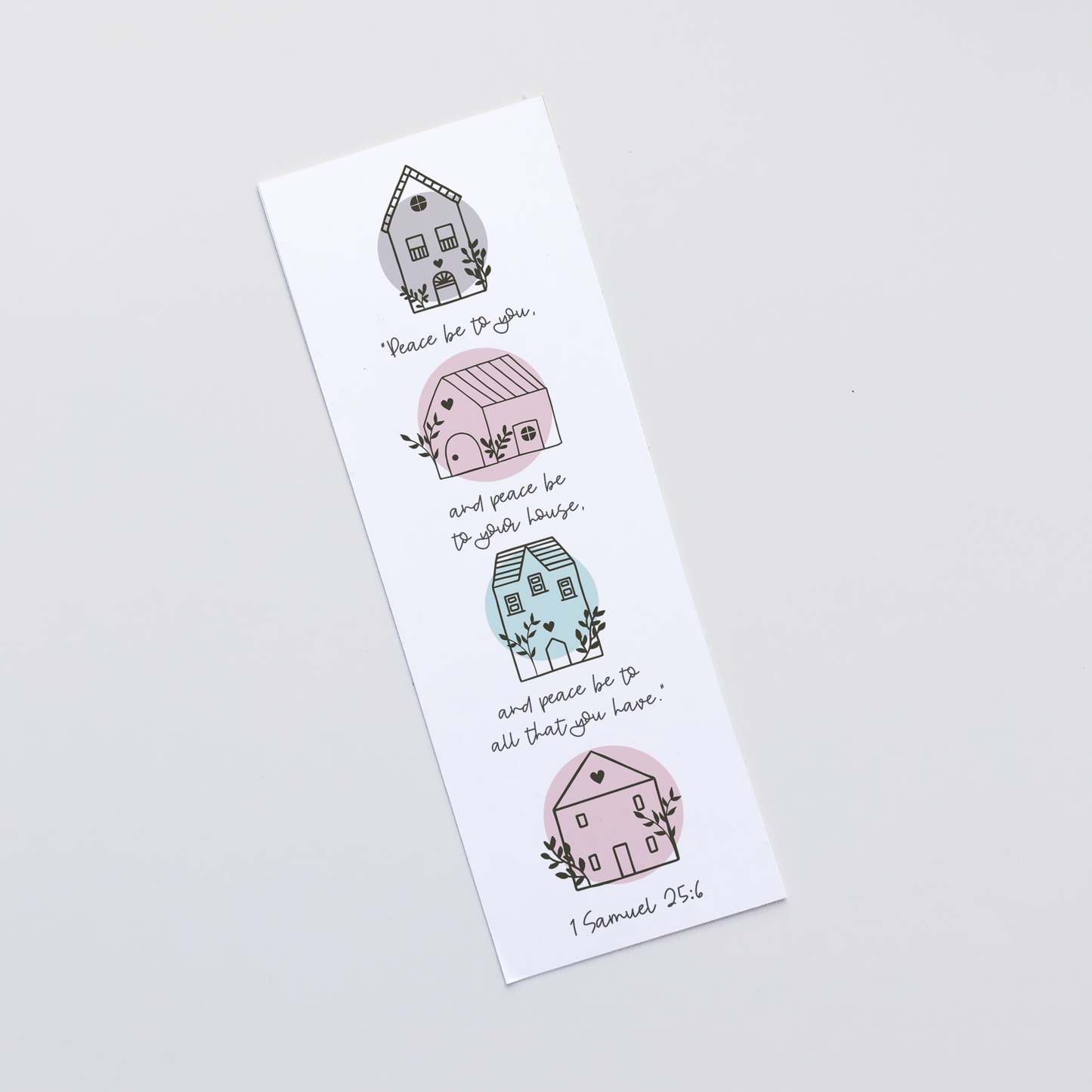 Christian Bookmark Gift - Peace be to your house 1 Samuel 25:6 - The Wee Sparrow