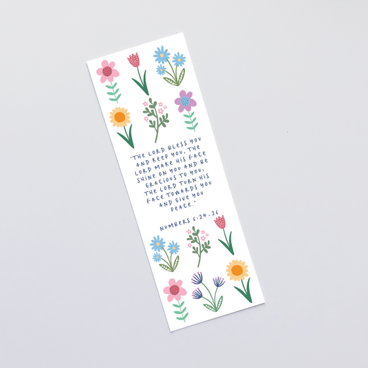 Christian Bookmark Gift - The Lord Bless You and Keep You Numbers 6:24-26 - The Wee Sparrow