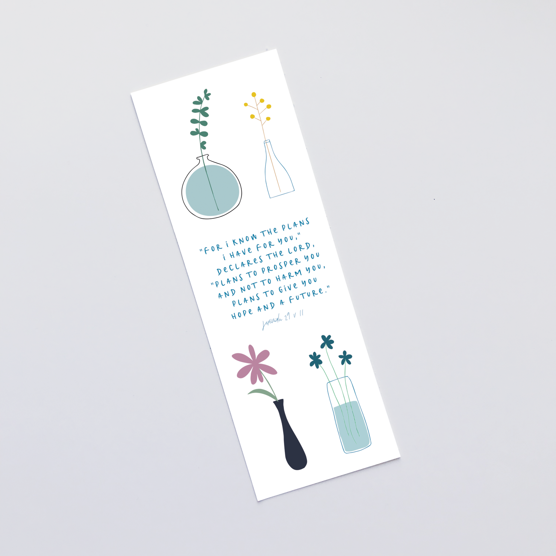 Christian Bookmark Gift - For I kNow The Plans Jeremiah 29 v 11 - The Wee Sparrow