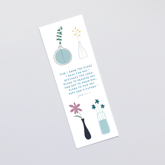 Christian Bookmark Gift - For I kNow The Plans Jeremiah 29 v 11 - The Wee Sparrow