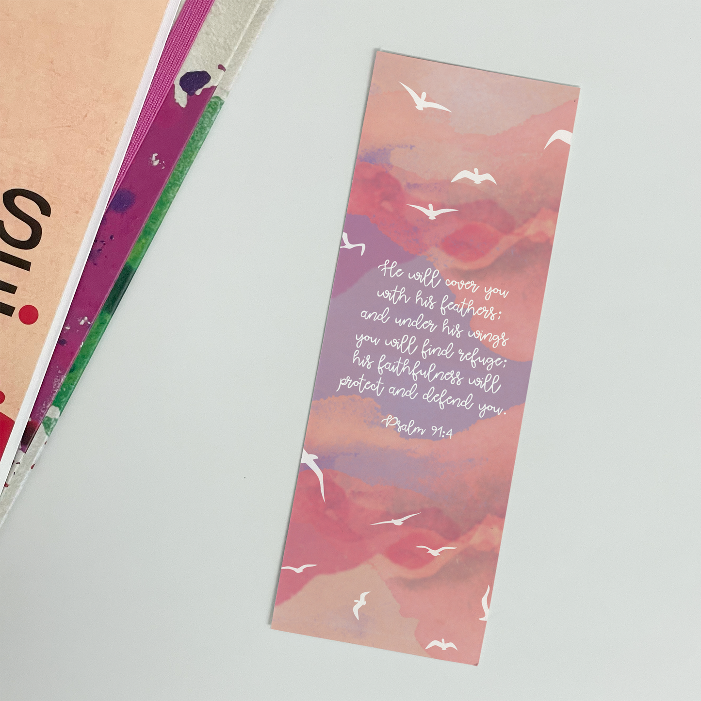 CHRISTIAN BOOKMARK GIFT - PSALM 91:4 - THE WEE SPARROW