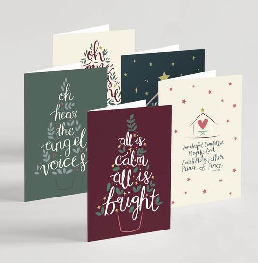 Mixed A6 Pack Christmas Cards Packs - Cello Packaging