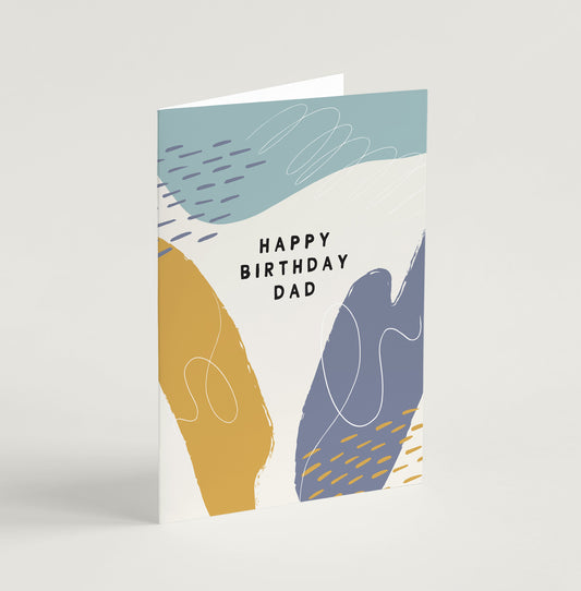 Abstract Dad Birthday Card - A5