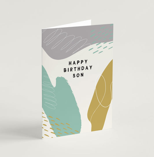 Abstract Son Birthday Card - A5