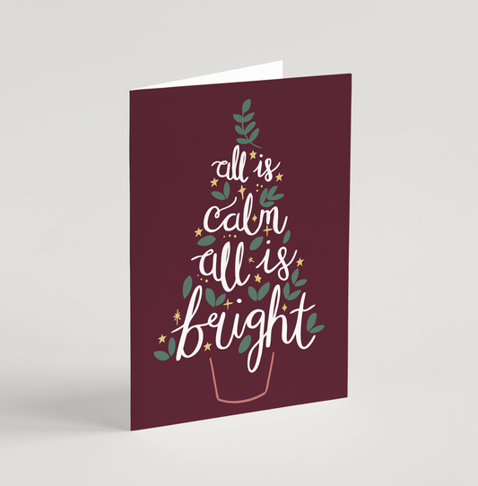 All Is Calm Christmas Cards - 10 Pack - Cello Packaging