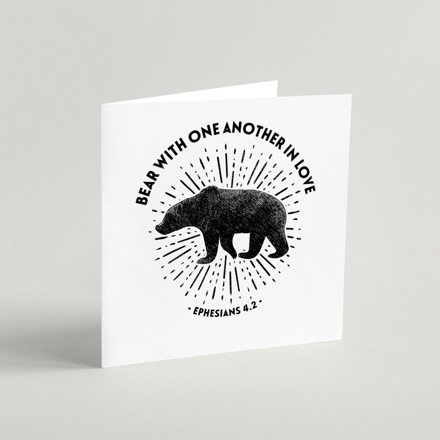 Bear With One Another In Love - square greeting card