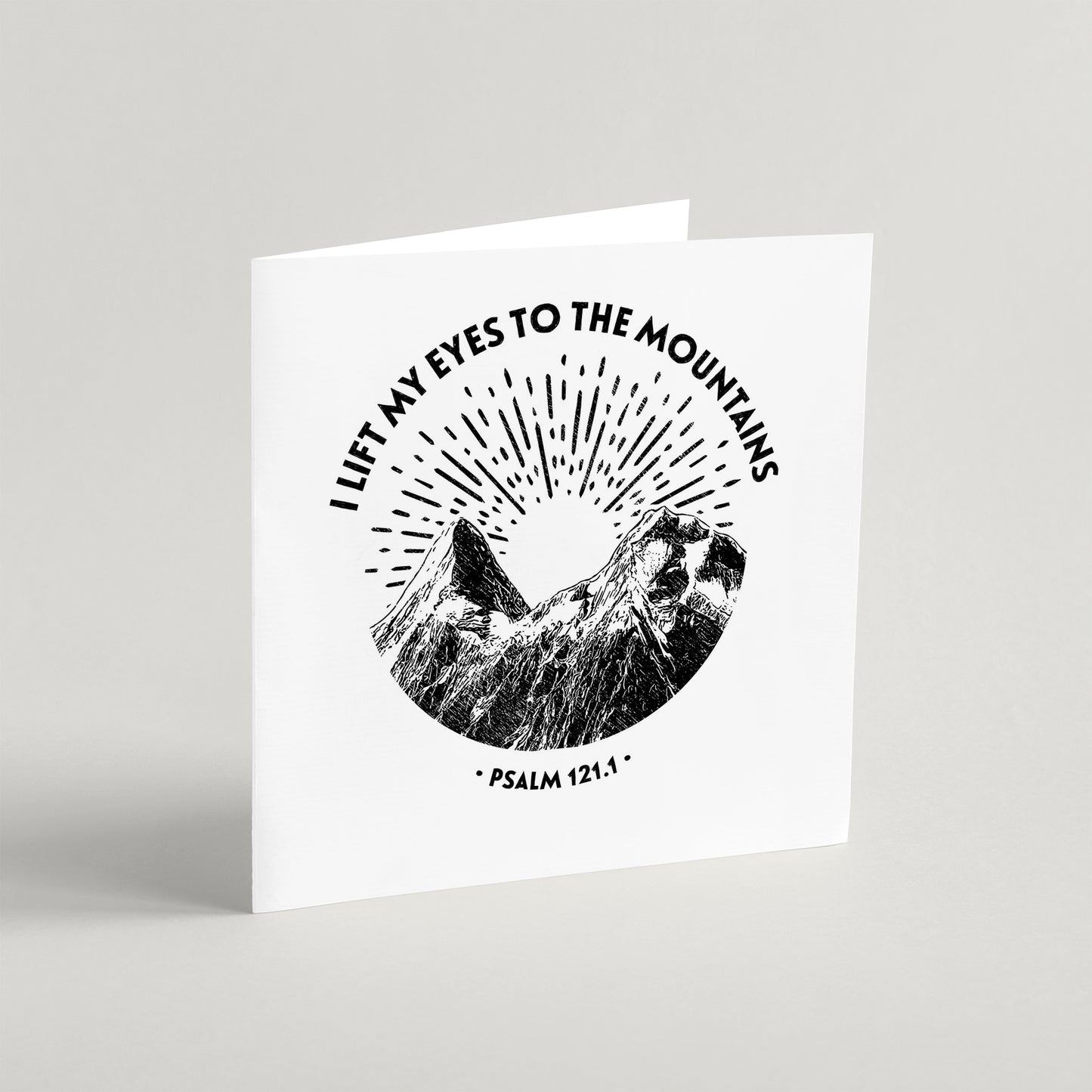 I Lift My Eyes to the Mountains - square greeting card