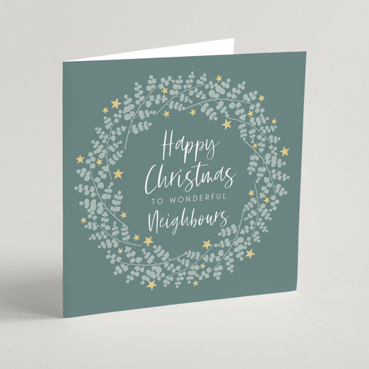 Happy Christmas To Wonderful Neighbours (2022) Single Christmas Card