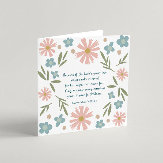'Great is Your Faithfulness' Greeting Card & Envelope