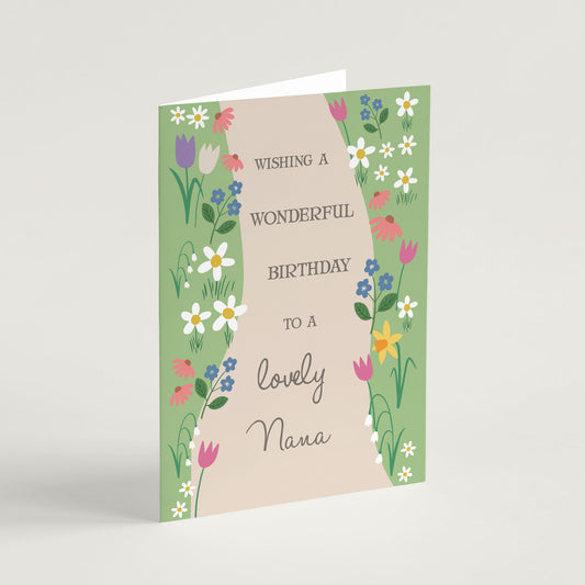 'Lovely Nana' Birthday Card & Envelope